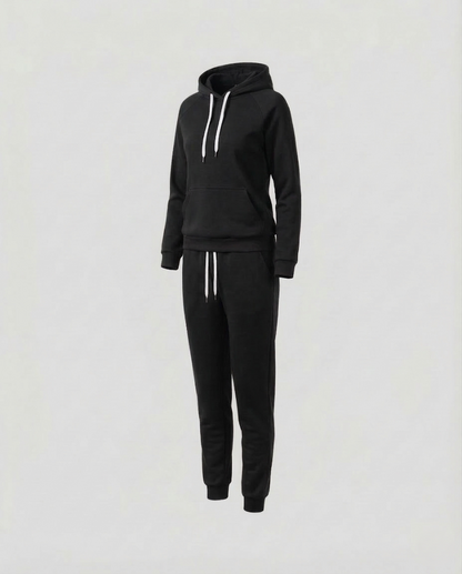 Damen Sweatset Kapuzenpullover Angerauter Stoff