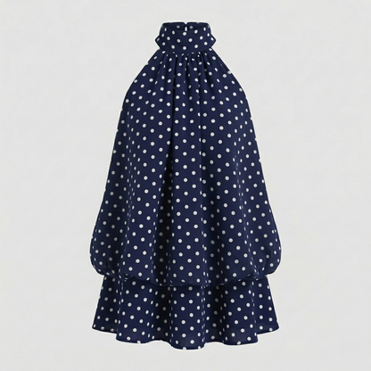 Damen Ärmelloses Volant Minikleid Lagenoptik