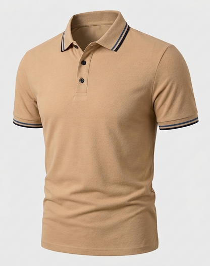 Herren Poloshirt Slim Fit Kurzarm Kontrastkragen