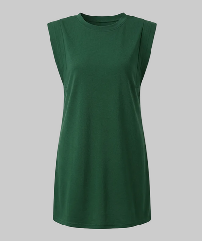 Damen Minikleid Gerade Schnitt Gepolsterte Schultern