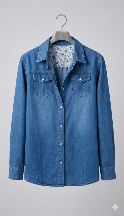 Eveloria Damen Lange Denimjacke
