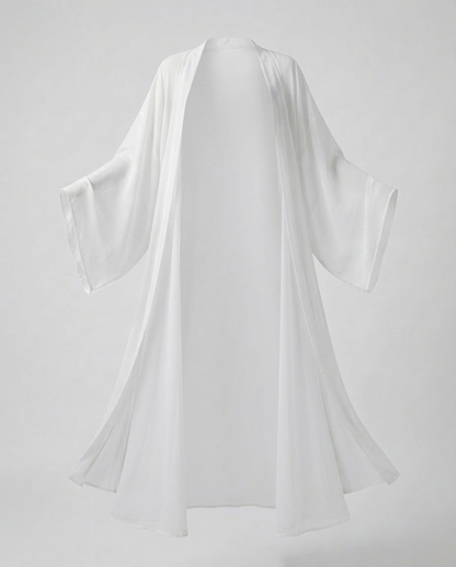 Damen Kimono Cardigan Chiffon Beige