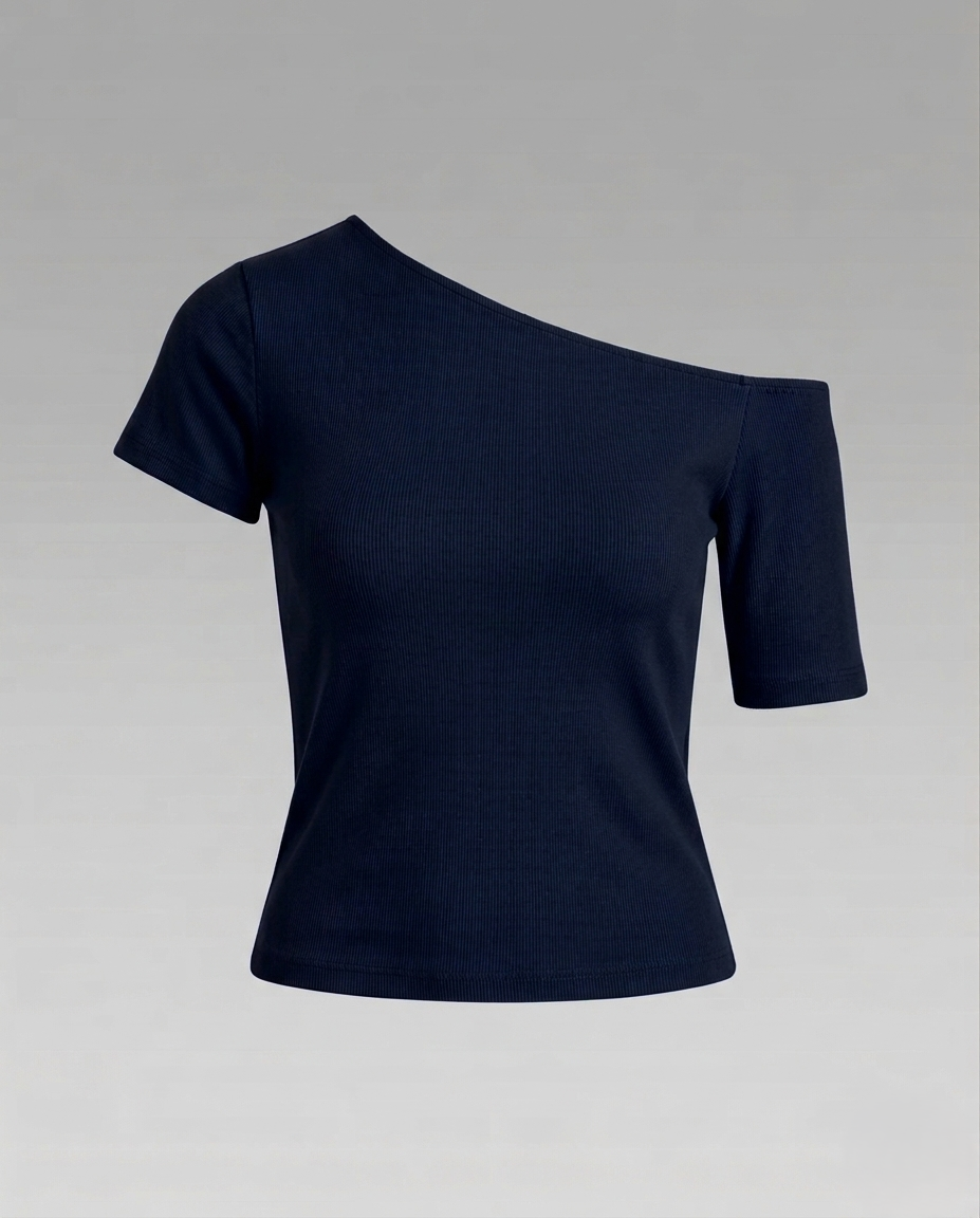 Damen Jersey- Schulterfrei Asymmetrisch