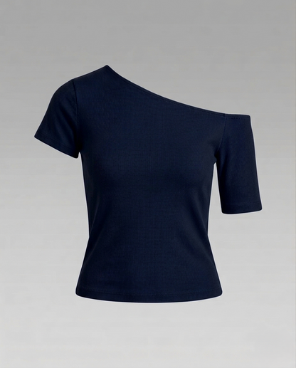 Damen Jersey- Schulterfrei Asymmetrisch