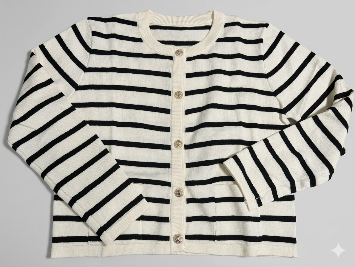Gestreifter Damen Cardigan