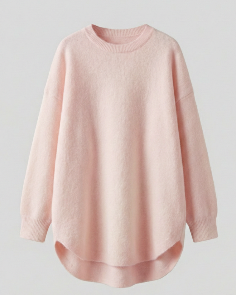Damen Oversized Pullover Baumwolle Beige