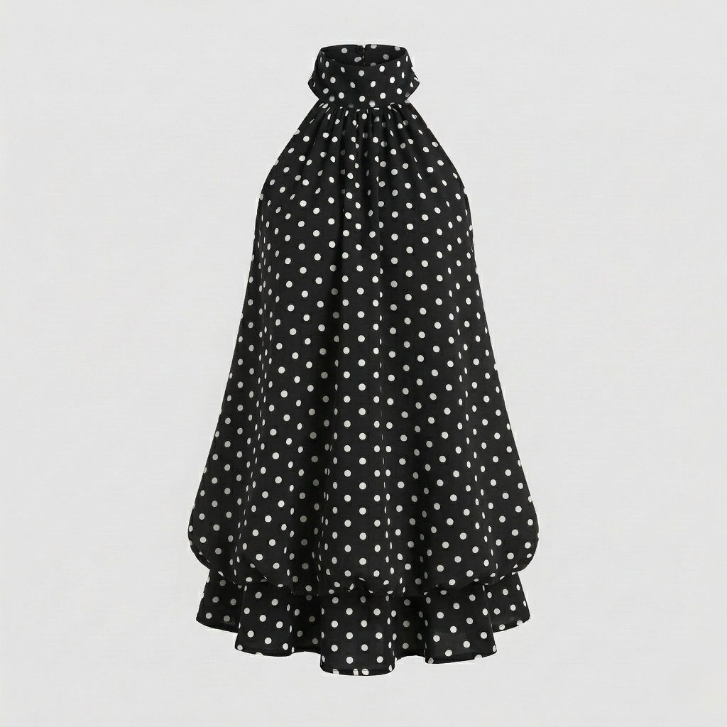 Damen Ärmelloses Volant Minikleid Lagenoptik