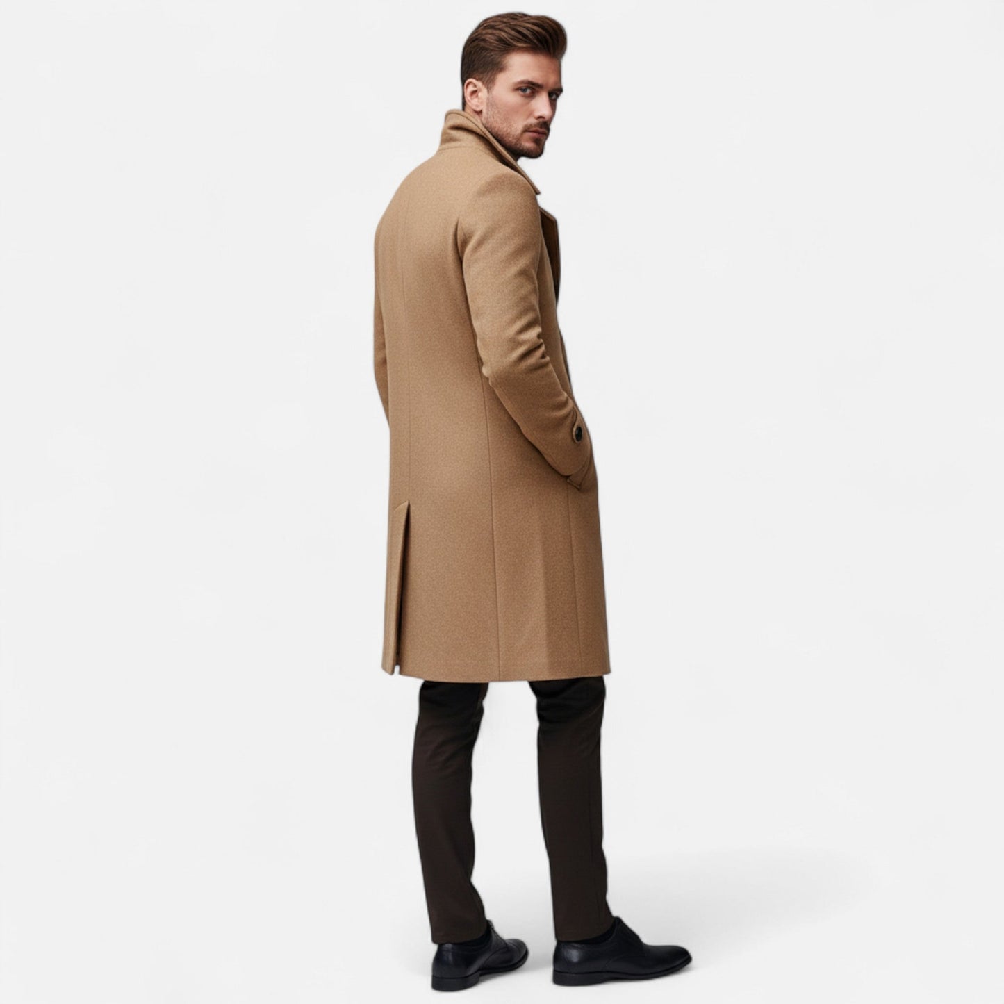 Herren Mantel Klassisches Revers Wollmix
