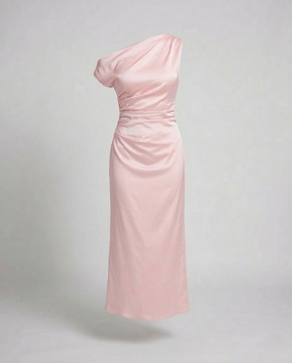 Damen Abendkleid Asymmetrisch Ein Schulter