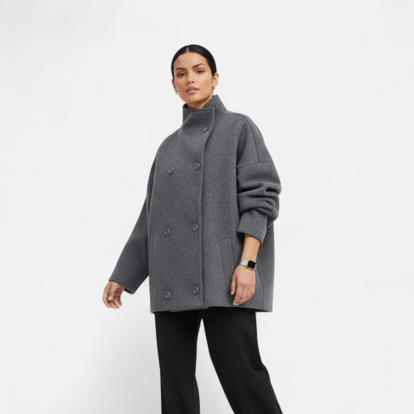 Damen Kurzjacke Moderner Stehkragen Zeitlos