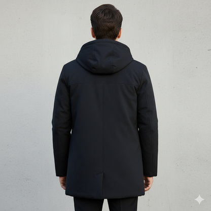 Herren Winterjacke Kapuze Reißverschluss Wind- und Wasserdicht