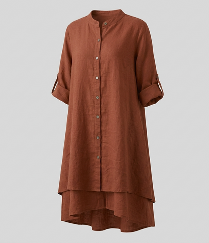 Damen Chiffon Bluse Bubikragen Doppellagiger Saum