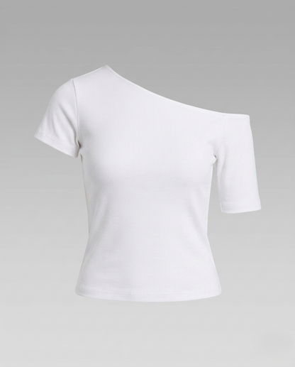 Damen Jersey- Schulterfrei Asymmetrisch