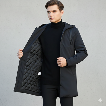 Herren Winterjacke Kapuze Reißverschluss Wind- und Wasserdicht