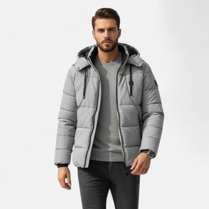 Herren Steppwinterjacke Robust Mit Kapuze
