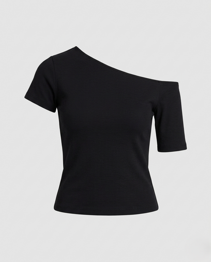 Damen Jersey- Schulterfrei Asymmetrisch