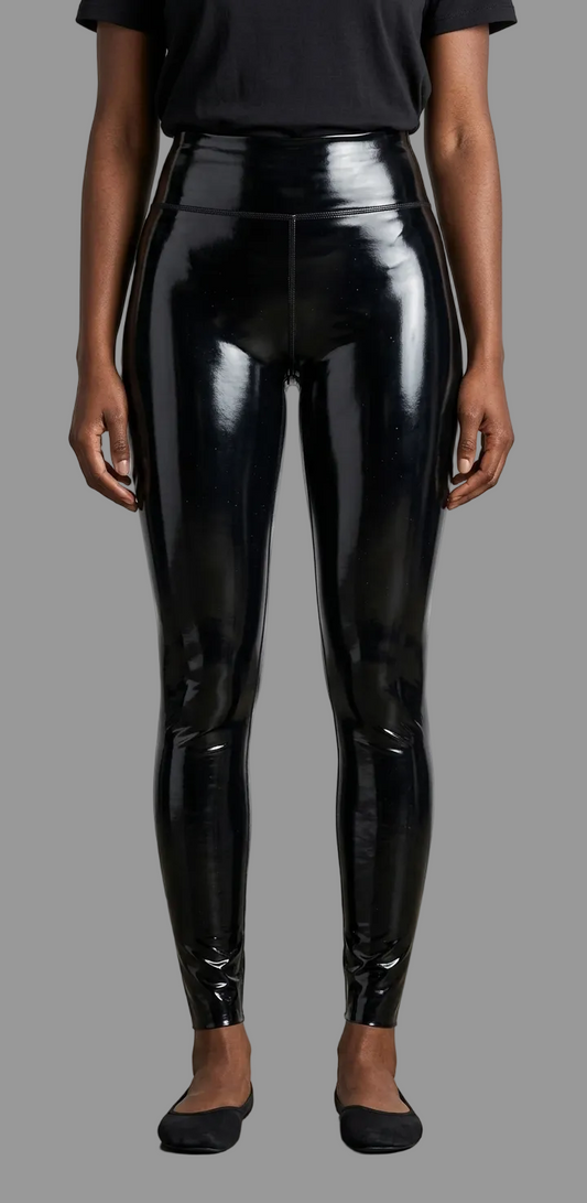 Damen Hochtaillierte Leggings Schlanke Passform Schwarz - Eveloria
