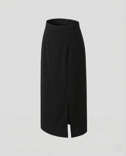 Damen Taillierter Midirock Mit Seitenschlitz