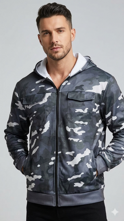 Eveloria Damen Camouflage Cargojacke Mit Kapuze