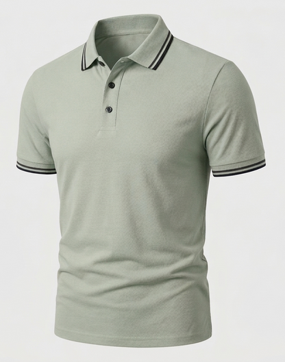 Herren Poloshirt Slim Fit Kurzarm Kontrastkragen