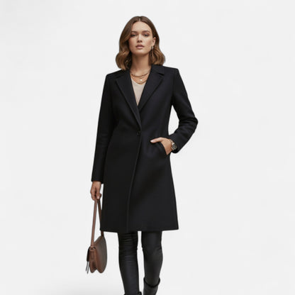 Damen Wintermantel Eleganter Langmantel Einfarbig