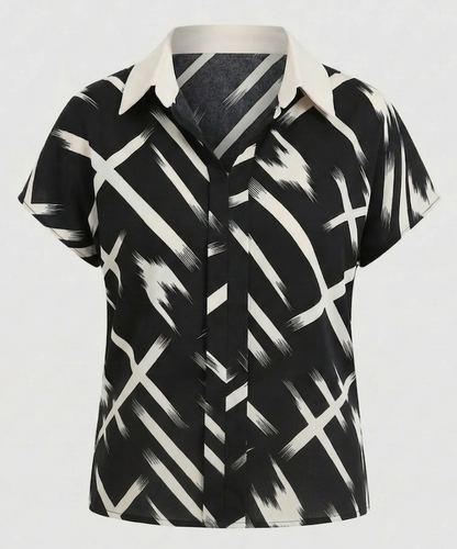 Damen Blusenshirt Seidenlook mit Muster