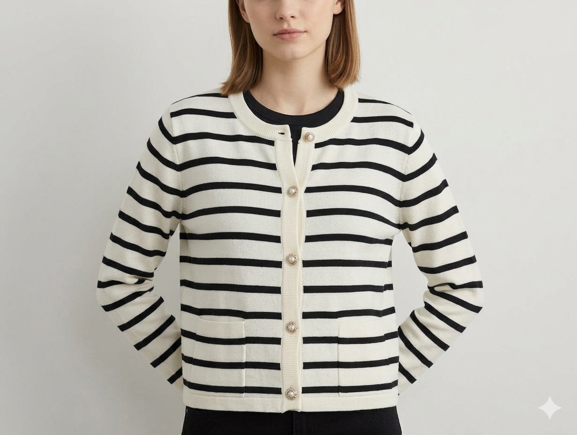 Gestreifter Damen Cardigan