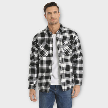 Herren Winterjacke Flanell Leicht Warm Beige