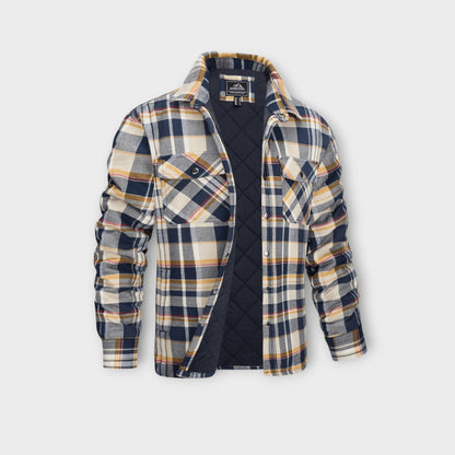 Herren Winterjacke Flanell Leicht Warm Beige