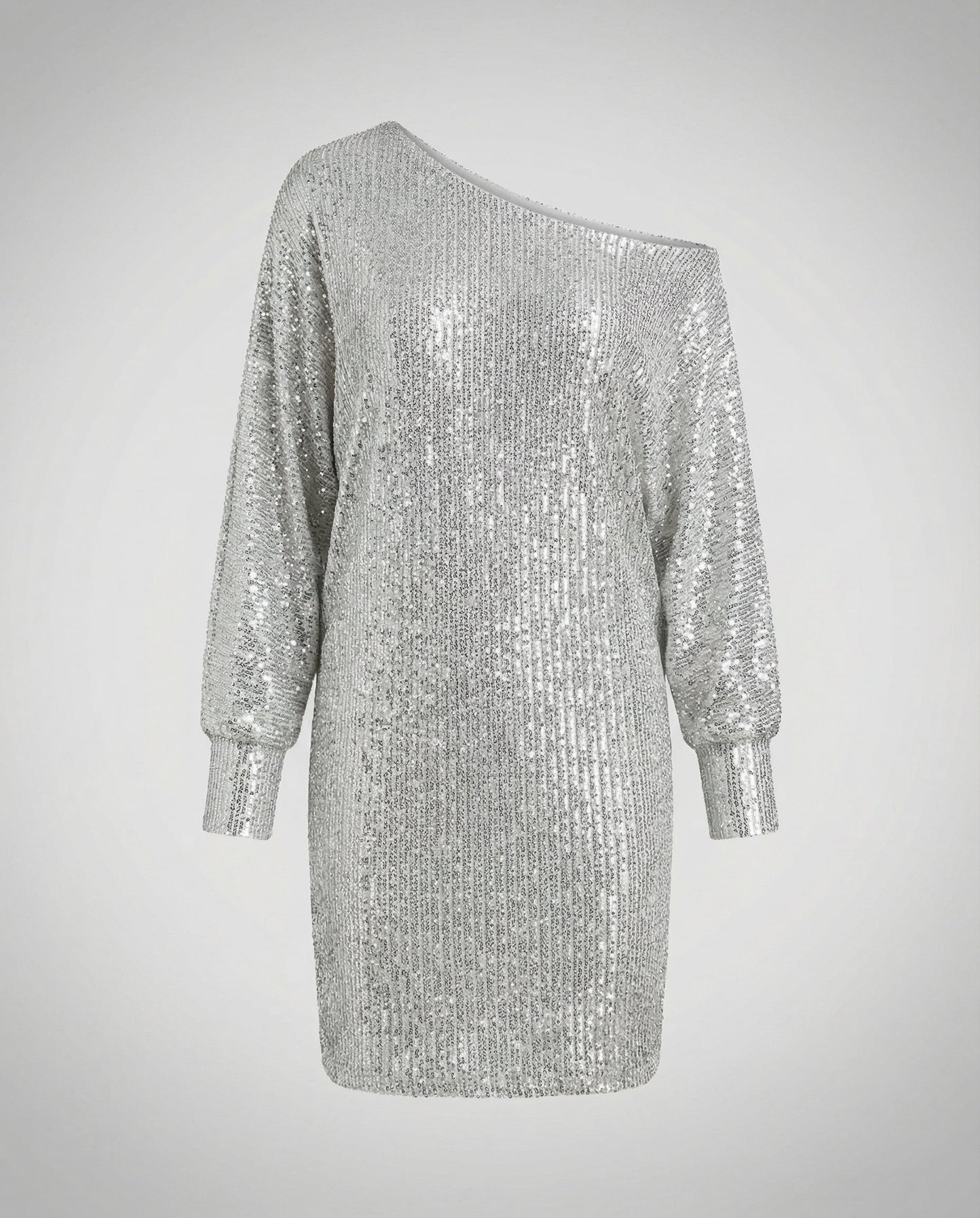 Damen Paillettenkleid Kontrastfarben Glitter