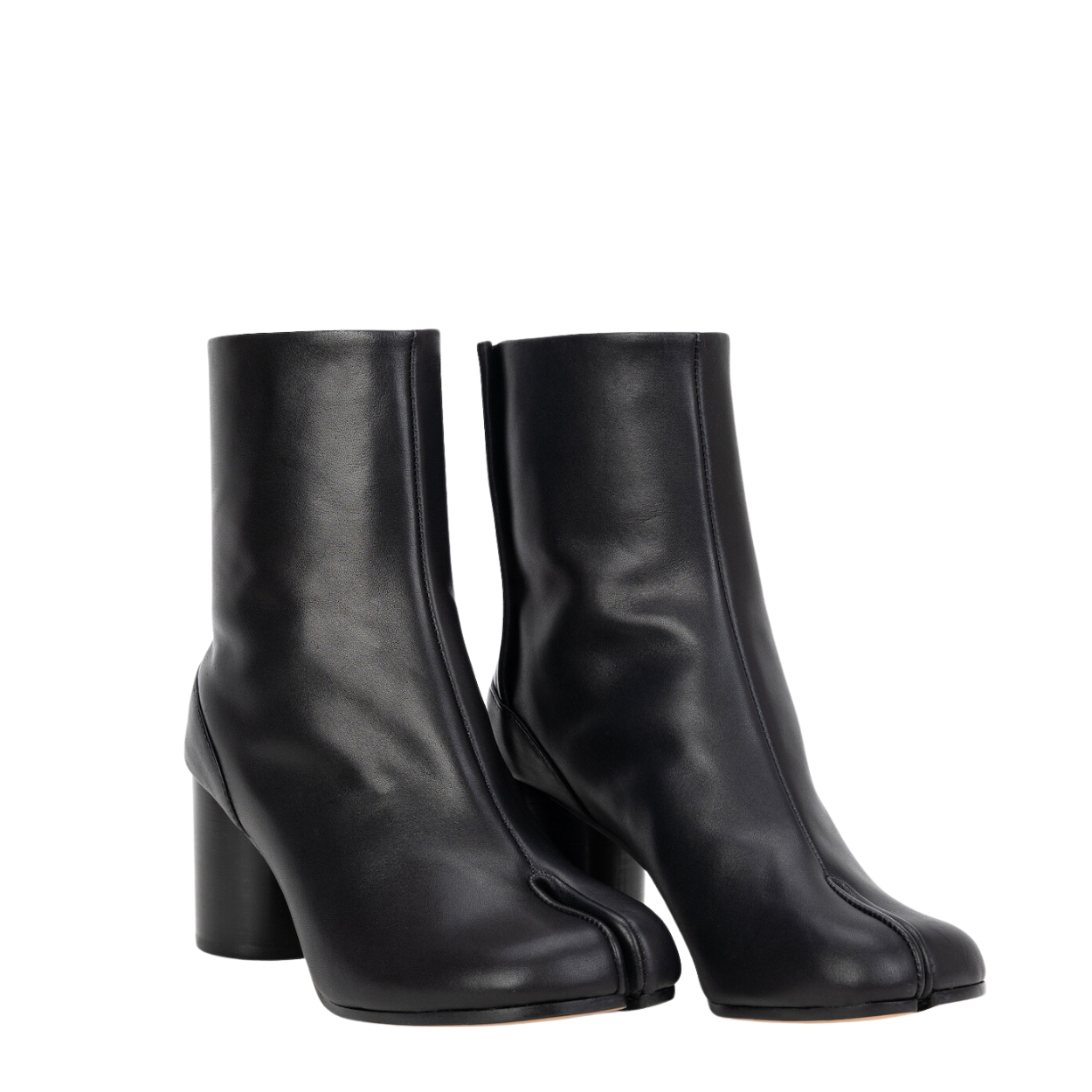 Damen Lederoptik Stiefeletten Geteilter Zehenpartie Blockabsatz - Eveloria