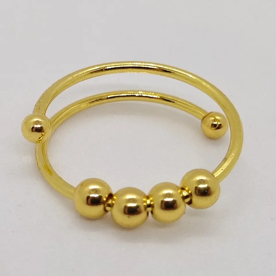 Stressring Anti-Nägelkauen Edelstahl Silber