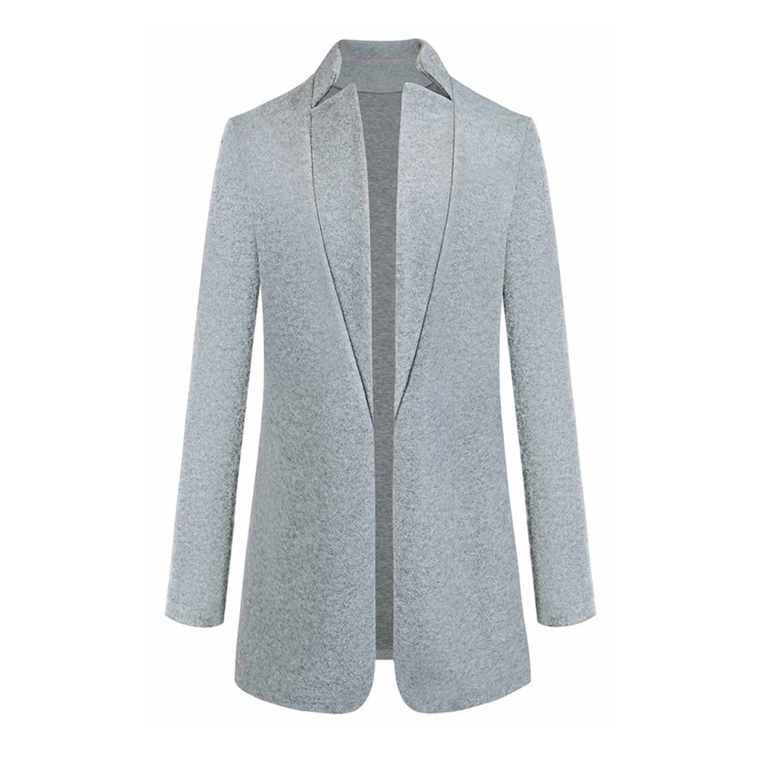 Damen Blazer-Mantel Elegantes Design Lang Unifarben