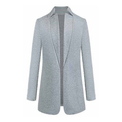 Damen Blazer-Mantel Elegantes Design Lang Unifarben