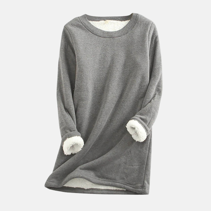 Damen Sweatshirt Strick Lockere Passform Rundhalsausschnitt