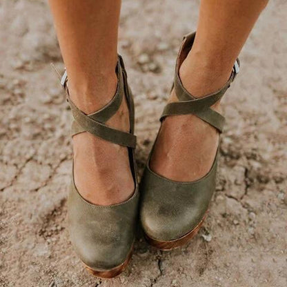 Damen Elegante High Heels Geschlossene Zehen Wedge Schuhe