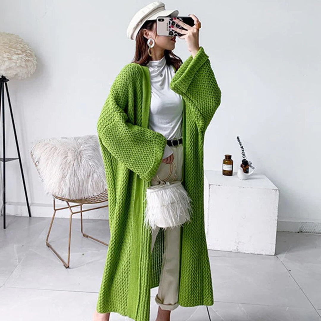 Frieda Damen Strickjacke Offene Vorderseite Lang - Eveloria
