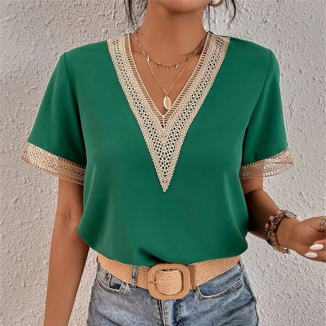 Eveloria Damen T-Shirt Elegant Baumwolle Weiß