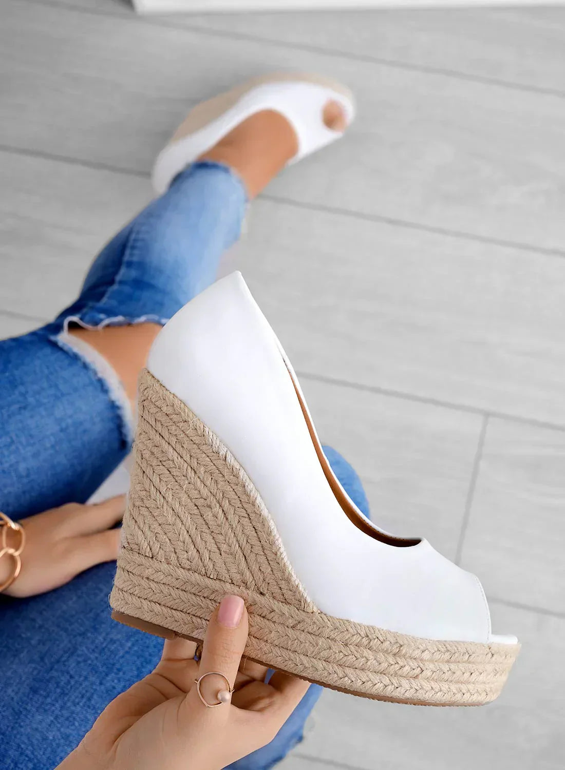 Damen Rutschfeste Keilabsatzschuhe Lässig Wildleder Braun - Eveloria