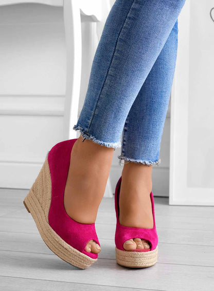 Damen Rutschfeste Keilabsatzschuhe Lässig Wildleder Braun
