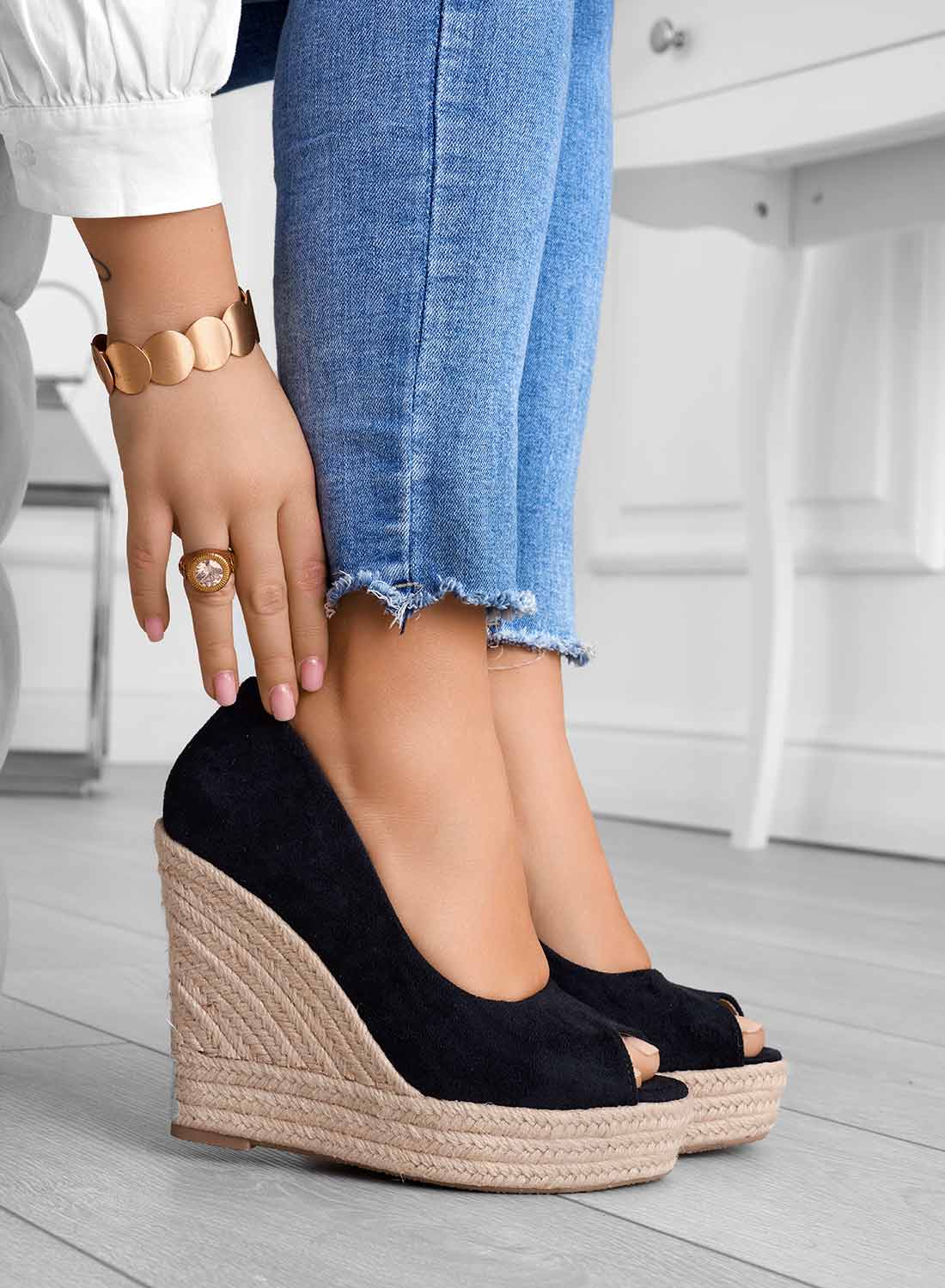Damen Rutschfeste Keilabsatzschuhe Lässig Wildleder Braun