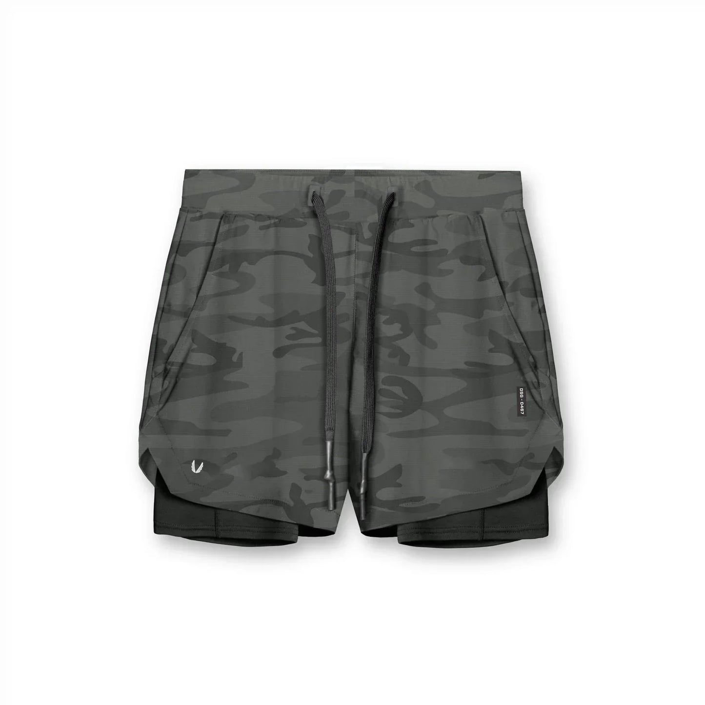 Gym Shorts | Drawstring | 2-in-1 | Sport Shorts | Herren Laufshorts-Camouflage-S-Chaps Herrenmode
