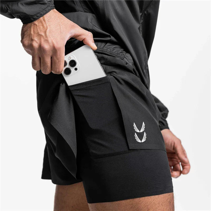 Herren Laufshorts 2-in-1 mit Drawstring - Eveloria
