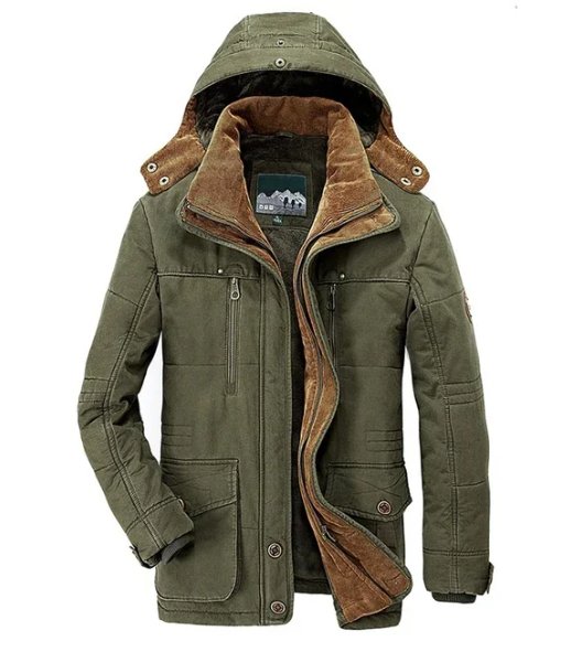 Herren Winterjacke mit Kapuze Gefüttert