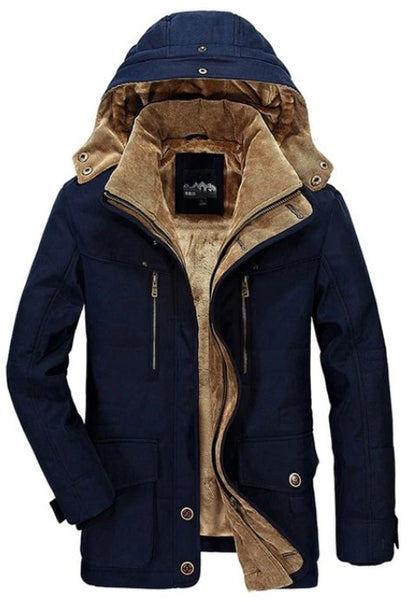 Herren Winterjacke mit Kapuze Gefüttert