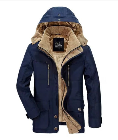 Herren Winterjacke mit Kapuze Gefüttert