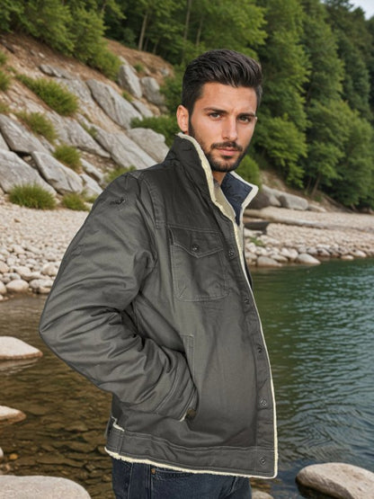 Herren Winterjacke Fleecefutter Reverskragen
