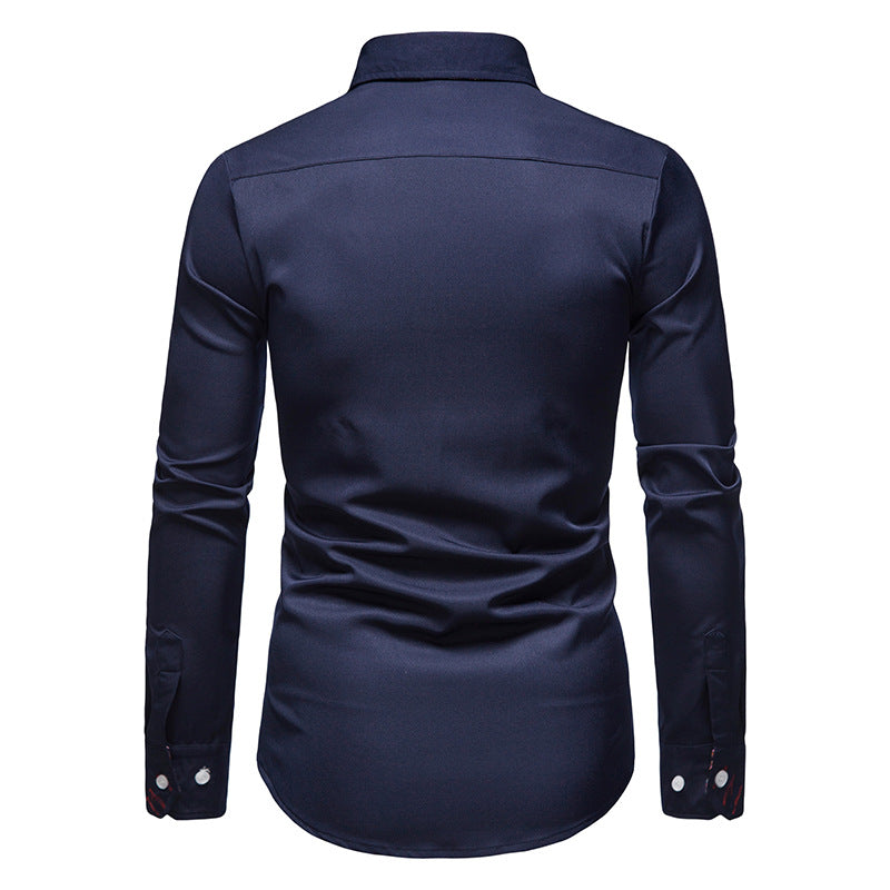 Herren Hemd Paisley Muster Baumwolle Blau