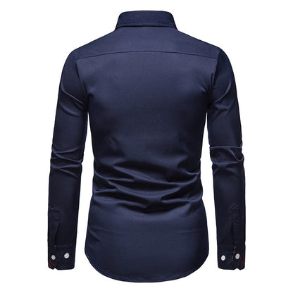 Herren Hemd Paisley Muster Baumwolle Blau
