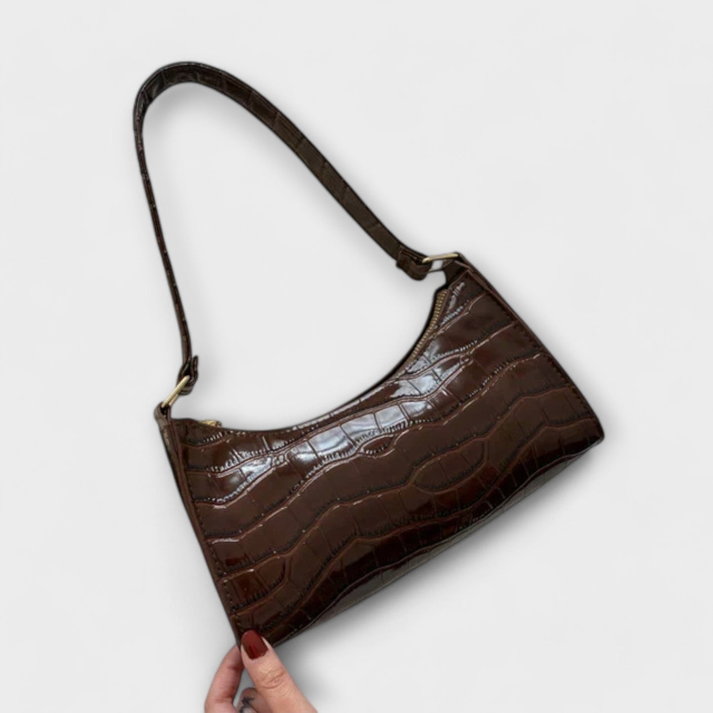 Damen Klassische Schultertasche Leder